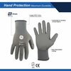 Ge PU Dipped Gloves, 15 GA, Gray, 12 Pair, L GG205LC